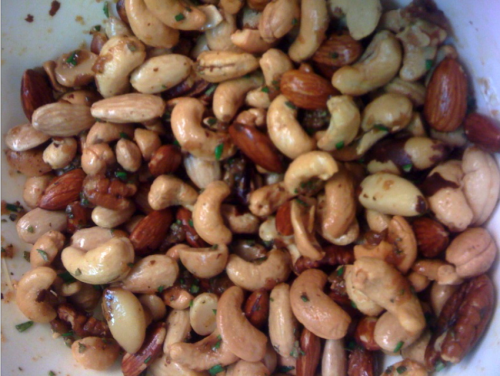 hot mess spiced nuts