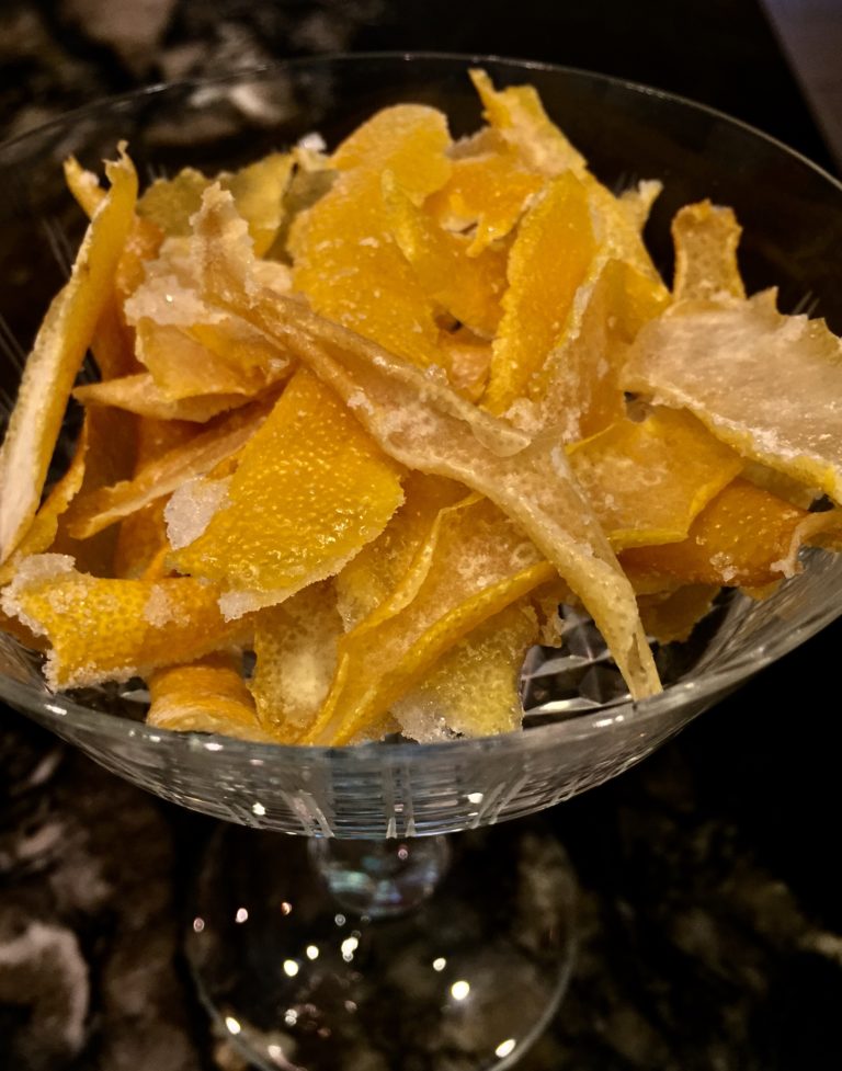 Candied Crisp Lemon Peels & Quitting Christmas Bowl Licker